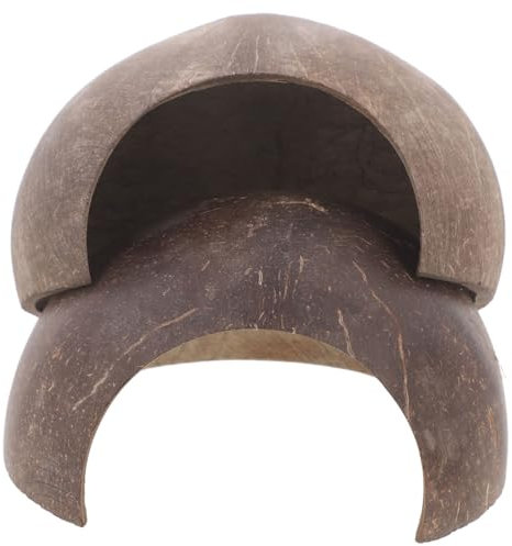 FRCOLOR Lot de 2 cachettes en résine de noix de coco pour crabes, araignées, lézards et petits animaux de compagnie