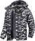 Tansozer Herren Wind- und Wasserdichte Winterjacke Warme Skijacke Gefütterte Outdoorjacke mit Abnehmbarer Kapuze (Camouflage Schwarz, XL)