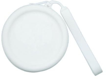 Joli porte-monnaie rond en silicone - Petit porte-monnaie - Couleur unie - Étui pour écouteurs, blanc