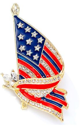 Patriotische USA-Flagge, Medaillen-Brosche für Damen und Herren, modische Kristall-Anstecknadel, Abzeichen, Strasssteine, für Wahltag, 4. Juli, Unabhängigkeit, winkend, US-Kleid, Anzug, Kleidung,