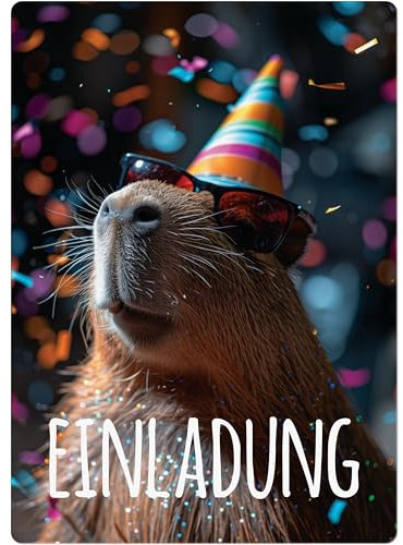 PACKLIST Einladungskarten Geburtstag – 12x Einladungskarten Capybara für Ihre Feier – Die Perfekte Einladungskarte Für Eine Unvergessliche Feier!