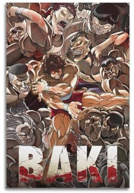 PTKSWPAP Baki The GrapplerCartoon-Poster, klassischer Cartoon-Charakter, Druckgemälde, dekoratives Ölgemälde, Leinwand, Maler, Hausdekoration, Bürodekoration, 30 x 45 cm, ungerahmt, 35
