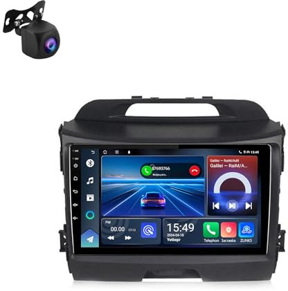 9 Pollici Touchscreen Stereo Auto Android 12 Bluetooth Auto Radio Stereo Per KIA Sportage 2010-2015 Con Bluetooth FM Radio Comando Del Volante WiFi Bluetooth AHD Retrocamera(T1 1+32G)