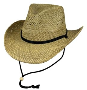 Black Jungle Delano Bogart Chapeau de Paille Naturel Chapeau de Paille Havane Unisexe Chapeau Fedora, Naturel, L-XL