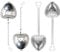 NHP 8 Pieces Tea Filter with Handle Strainer, Tea Infuser, Tea Infuser, Heart Shaped Stainless Steel Tea Strainers, Tea Infuser, Tea Infuser, Tea Strainer, Heart Shape Tea Strainer with Chain, White,