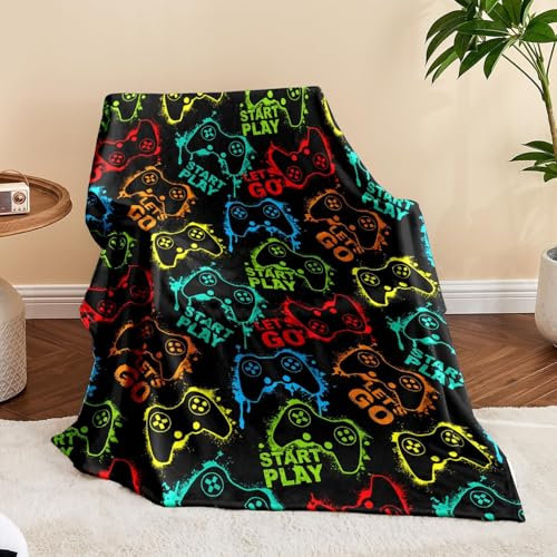 Wajade Spiel Kuscheldecke für Kinder Kuscheldecke Flauschig Sherpa Decke Kinder Fleecedecke Wohndecke Weich Warm Flauschig Wohndecke für Mädchen Jungen 153 * 203