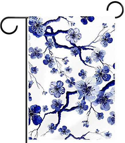 Bandera De Jardín Flores De Ciruelo Chino Bandera Balcón Clásica Bandera Poliester Flag Per Festivales Procesión Barras 30X45Cm