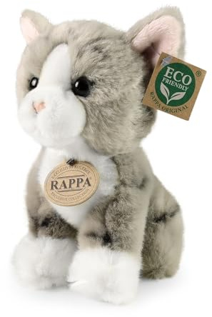 Teddys Rothenburg Kuscheltier Katze grau sitzend 18 cm Plüschkatze Plüschtier