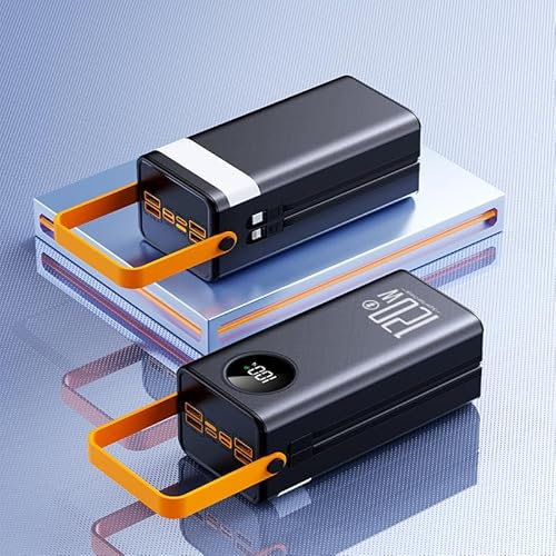 Power Bank 50000mAh Large Capacity 22.5W-PD20W (4 outputs and 2 inputs), Built-in Data Cable, with Fast Charging Function, Suitable for Smartphones, Tablets, etc.