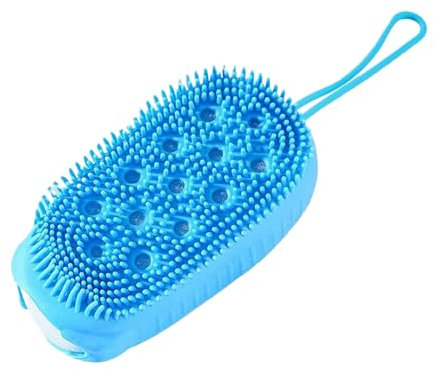 Silicone Body Scrubber, Shower Scrub Brush, Soft Skin Cleansing Tool, Double Sided Massage Exfoliator for Home, Travel, Bath and Gentle, 2.17x2.95x4.92in