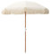 ZIHQRgE 200cm Sombrilla de Playa Portátil Blanca con Flecos, Sombrilla de Jardín Plegable, Impermeable y UPF50+ para Terraza