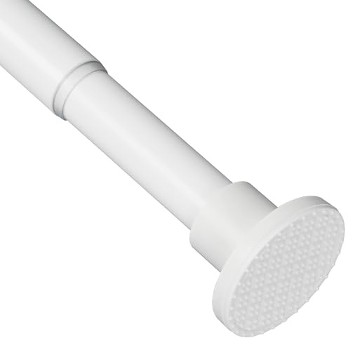 Duschvorhangstange, Versenkbare Duschstange ohne Bohren, 70-255cm | Verstellbare Weiße Duschvorhangstange, Rostfrei & Rutschfest, Einsetzbar in Badezimmer