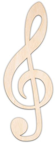 Creative Deco Personalisierte Holzanhänger Violinschlüssel 5-100 cm | zum Bemalen | Holzscheiben Schule aus Sperrholz oder MDF | Wanddeko | Lasergeschnittene Sperrholzausschnitte für Decoupage