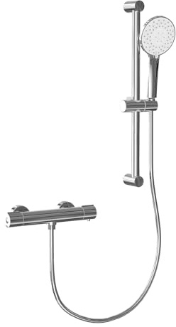 Duscharmatur mit Thermostat Set, Duschthermostat Mischbatterie Wandmontage mit Brausegarnitur | Handbrause | Thermostat Dusche Set mit 38 °C Sicherheitstaste