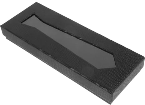 Krawatten Aufbewahrungsbox 22,5x8,5x3,2cm Pappe Schwarz für Herren | Krawatten Aufbewahrungsbox, für Krawatten und Einstecktücher, Robust, Leicht zu Reinigen, Geschenkverpackung