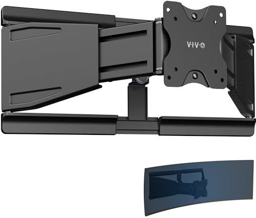 VIVO Teleskop-Ultrabreite Monitor-Wandhalterung, passend für bis zu 124,5 cm (49 Zoll) Ultrabreite, hält 20 kg, verstellbare flache VESA-Halterung, schwarz, Mount-VWLP2