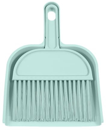Small Broom and Dustpan Set, Mini Dustpan and Brush Blue, Small Hand Broom and Dust Pan Sets for Home Sofas Kitchen Countertops Storage Shelves Office Desks Bathrooms and Pet Areas