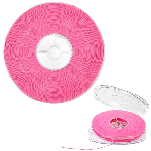 Filo Elastico per Braccialetti - 1mm x 150m Cordino Elastico Resistente per Creazione di Gioielli, Filo per Perline per Artigianato Fai da Te, Collane, Perline & Decorazione (rosa)