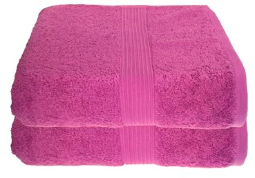 Julie Julsen 2er Pack Saunatücher vielen Farben Reine Baumwolle Qualität 500 GSM Strandtuch Pink 80 x 200 cm