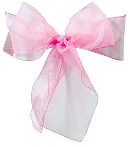 Organza Chair Sashes Wider Fuller Cover Party Decoration (Baby Pink, 50Pcs)