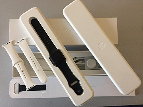 GIGABUE Apple Watch A1553 38mm Alluminio Grigio siderale Bracciale Sport Nero e Sport Bianco