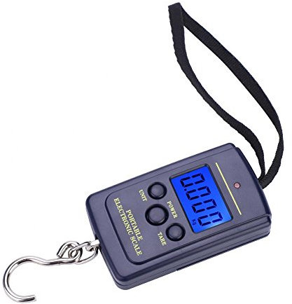 fischwaage,Digitale Waage Angeln Digital Kofferwaage Elektrische Gepäckwaage Handwaage Hängewaage Fischwaage,Taschenformat Digital WH-A01L 40kg Tragbare Digital Hängende Waage Mit Haken Werkzeug Zum A