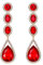 Orecchini donna,EVER FAITH Cristallo Matrimonio Moda goccia Lungo pendente Lampadario Rosso Argento-fondo