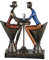 Casablanca Deko Skulptur Figur aus Poly - Tisch für Zwei - Rendevouz - Date - Geschenk Geburtstag Hochzeit Velantinstag - Höhe 25 cm
