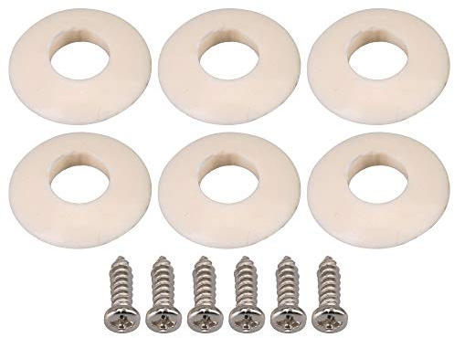 Lovermusic 6 Pieces Plastic Washers with Screws for Guitar Open Gear Semiclosed Tuning Pegs Tuners
