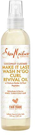 Shea Moisture Coconut Custard Make It Last Wash N Go Curl Revival Oil, 8 oz