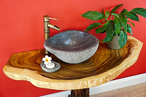 Waschtisch Platte Akazie Massivholz - 100 bis 110cm Waschtischunterplatte aus massivem Holz im rustikalen Landhausstil für einen außergewöhnlichen Waschplatz im Badezimmer