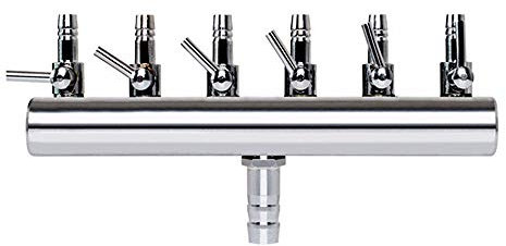 Aquarium Air Flow Splitter Fish Tank Soupape de contrôle de l'air en Acier Inoxydable Aquarium Oxygen Distributor Fish Tank Pompe à air Accessoires