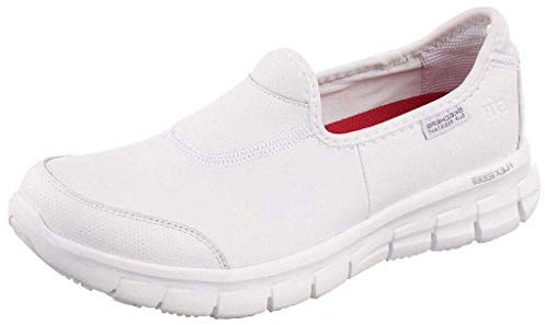 Skechers Damen Sure Track Schuh für das Gesundheitswesen, White Leather, 36.5 EU