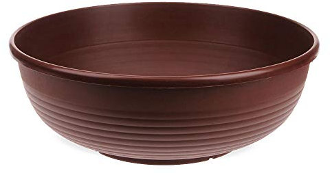 matches21 Bauchige Pflanzschale Pflanzgefäß für Garten & Grabschmuck innen & außen Kunststoff braun 1 STK - Ø 30x13 cm