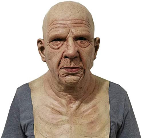 Halloween Maske, Scary Old Man Mask, Latex Cosplay Maske Kostüm, Horror Gesichtsbedeckung für Erwachsene Halloween Party Dekoration Requisiten, bequem und atmungsaktiv