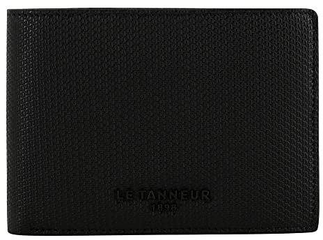 Le Tanneur, portefeuille horizontal, en cuir signature T, Emile, homme, 3 poches plates, poche ID, poche monnaie à rabat, 2 poches billets, 6 compartiments cartes,accessoire métallique finition argent