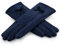 Rose Black Winter Handschuhe für Damen - mit süßer Schleife - Feinste Auswahl (Marineblau)
