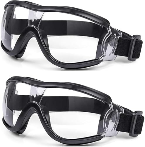 COMLZD Schutzbrille Kinder für Nerf Spielen Stoßfest Gläser Beschlagfrei Verstellbarer Riemen Passform für 5-12 Jahre (2 schwarz)