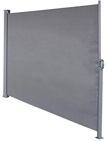 YAOBAO Seitenmarkise Ausziehbar Ausziehbare Markise Seitenmarkise Mit Bodenhalterung Vollaluminium Sonnenschutz SPF40+ Für Balkon, Terrasse Und Garten, Sichtschutz,Grau,S