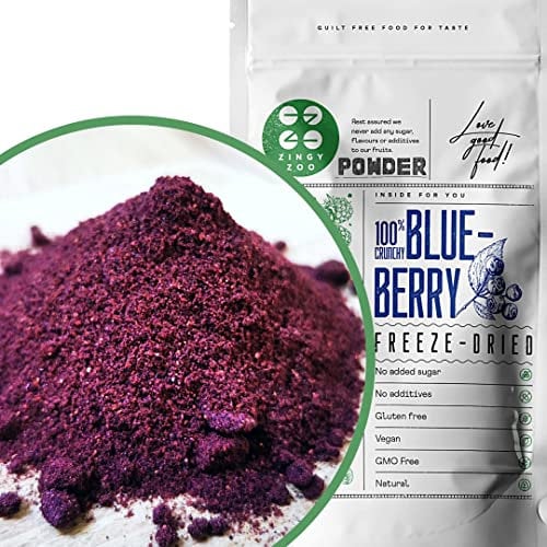 Mirtillo Nero Liofilizzato in Polvere | 100% Vaccinium Myrtillus, Disidratati Secchi Frutta | Freeze Dried Blueberry Powder | Colorante Alimentare