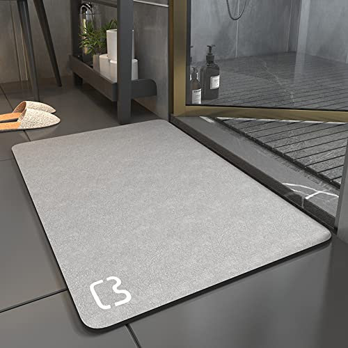 Tappetino da bagno in farina fossile sottile, zerbino in gomma, tappeto da bagno lavabile in lavatrice ad asciugatura rapida, tappetini da bagno antiscivolo assorbenti 40 × 60 cm