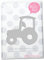 Bügelbild Reflektor Traktor 9 cm SILBER reflektierend Aufbügler Applikationen Bügelsticker für Stoffe Textilien Kinder zum Aufbügeln Flicken