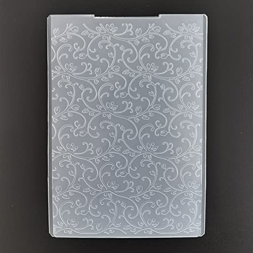 WooYangFun 1PC Vine Flower Background Embossing Folder for Card Making Floral DIY Plastic Scrapbooking Photo Album Card Paper DIY Craft Decoration Template Mold