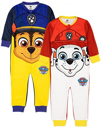PAW PATROL Onesie 2 Pack Kinder Kleinkinder Chase Marshall alle in einem Pyjama
