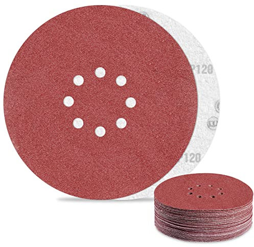 Schleifpapier 225mm Klett 120 Körnung 30Stück Schleifscheiben für 8 Loch Trockenbauschleifer Deckenschleifer Schleifteller