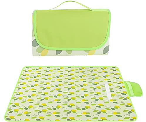 Wasserdichte Stranddecke, Picknickdecke Wasserdicht Faltbar, Picknickdecke 200 x 200 cm Stranddecke Wasserdicht Sandfrei Picknick-Matte mit Tragegriff Tragbare Waschbar Strandunterlage Picknickdecke