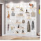 HJZALMI Pegboard Lochwand, Einfache Installation Küche Bretter Mit Löchern, 12mm Dick Hölzernes Stecktafel, Werkstatt-Organisation Löcher Wandtafel(Weiß,40x60cm)