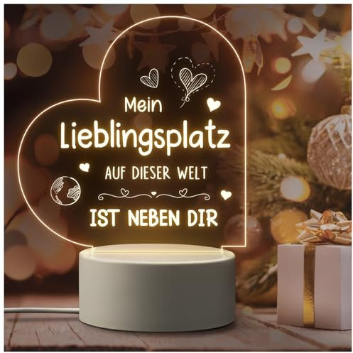 Giftasy Jahrestag Geschenke für Ihn - LED Acryl Nachtlicht Lampe, Ich liebe Dich Geschenke für Männer, Hochzeitstag Geschenke für Männer, Geschenk für Ehemann Geburtstag, Geschenke für Partner