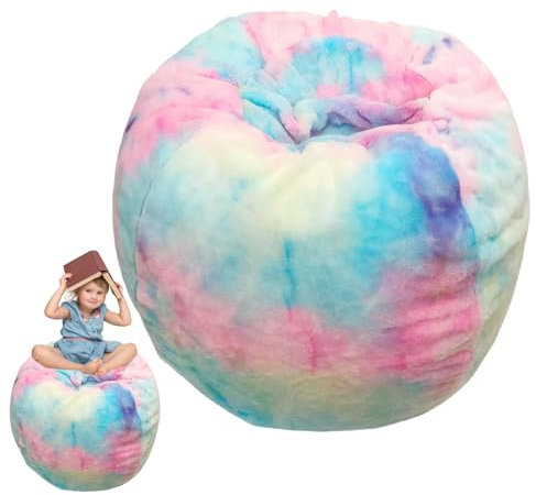 Fukamou Bean Bag Stuffed Animal Storage, Large Capacity Plush Animal Storage Bag, Holder 18In/27In