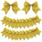 Ruolin 20 Stück Weihnachtsbaumschmuck Schleifen Gold, Weihnachtsbaum Deko Bogen Schleifen Weihnachten Glitzer Deko für Weihnachtsbaumschmuck